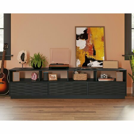 Sauder Morgan Main 80 in. Credenza Black A2 , Accommodates up to an 85 in. TV weighing 135 lbs 433735